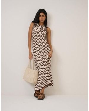 Nobody's Child Crochet Knitted Midi Dress - Natural