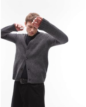 Mango Gilet doux en laine mélangée - anthracite - Noir