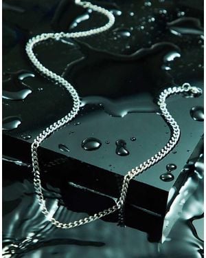 ASOS Waterproof Stainless Steel Short Slim 4Mm Chain Necklace - Green