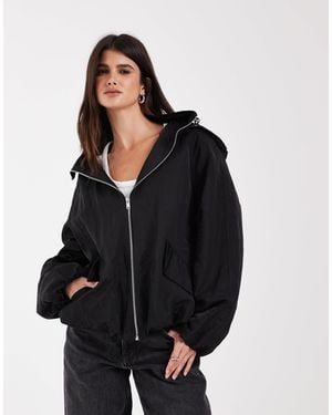 ASOS Bubble Hem Shower Resistant Rainwear Jacket - Black