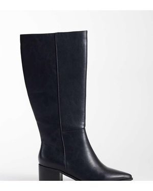 London Rebel Jessie Refined Pointed Knee Boots - Blue