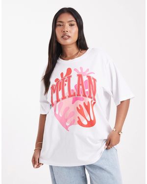 ONLY – milan – oversize-t-shirt - Rot