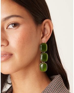 ASOS Stud Earrings With Faux-stone Pendant Drops - Black