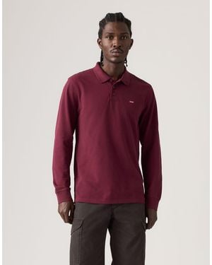Levi's Long-Sleeve Housemark Polo Shirt - Red