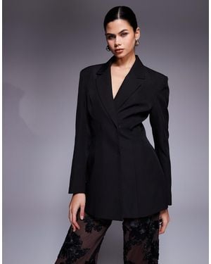 Kaiia Exclusive Cinched Waist Blazer Co-Ord - Blue