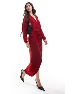 TFNC London Kimono Maxi Dress - Red