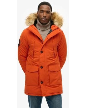 Superdry Hooded Everest Faux Fur Parka - Orange