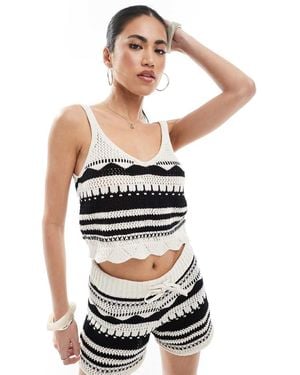 ONLY Crochet Cami Top Co-ord - White
