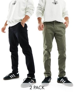 Jack & Jones Intelligence 2 Pack Slim Tapered Chino - White