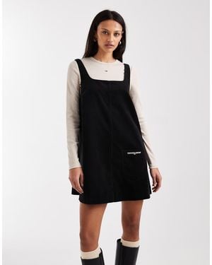 Tommy Hilfiger Cord Pinafore Mini Dress - Black