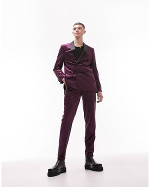 TOPMAN Tapered Velvet Suit Pants