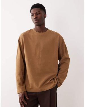 ASOS Heavyweight Oversized Long Sleeve T-shirt - Brown