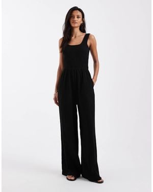 Brave Soul Scoop Neck Jumpsuit - Black