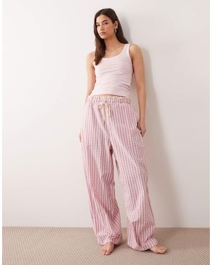 ASOS – strukturierte pyjamahose - Pink