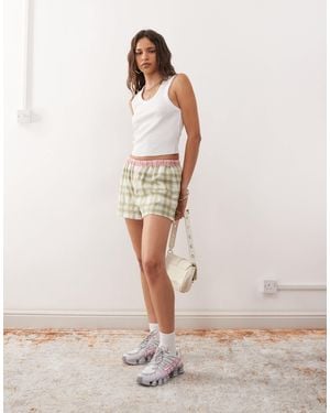 Collusion Check Print Boxer Short - Natural