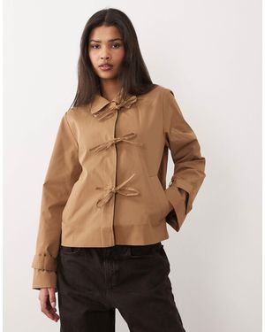 Vila – kurzer trenchcoat - Natur