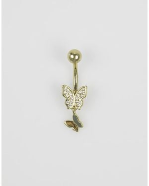 Lovisa Plated Titanium Double Belly Ring - White