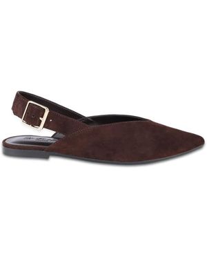 OFF THE HOOK Shenley Suede Leather Slingback Ballet Flats - Brown