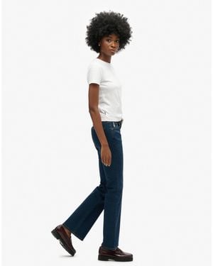 Superdry Vintage mid-rise slim-flare-jeans - Weiß
