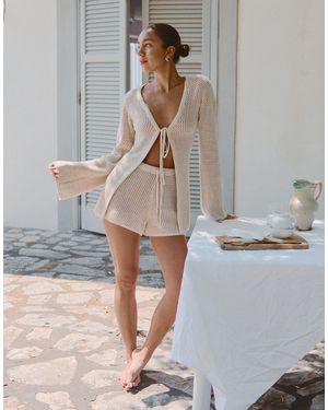 4th & Reckless X Luana Barron Antoine Crochet Micro Beach Shorts - Gray