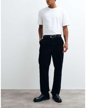 Tommy Hilfiger Cotton Dover Wide Corduroy Trousers - Blue