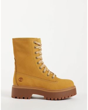 Timberland Stone street mittelhoher schnürstiefel aus weizennubuk - Braun