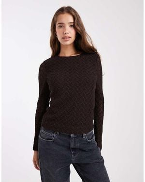 ONLY Lace Long Sleeve Top - Black