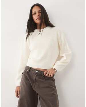 New Look Pull en maille pointelle crème - Neutre