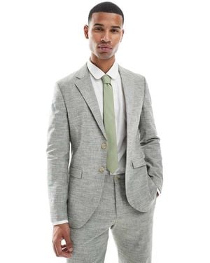 Jack & Jones Linen Mix Suit Jacket - Grey