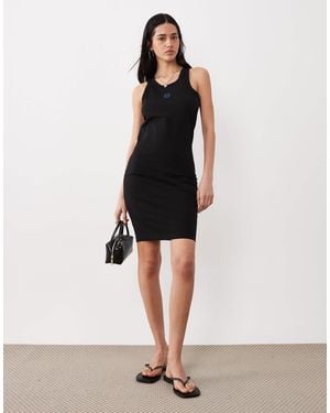 HUGO Necerie Box Logo Bodycon Dress - White