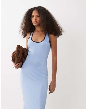 ASOS Halter Neck Bodycon Midi Dress - Blue