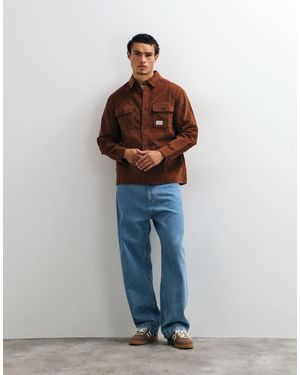 ASOS Cord Overshirt With Badge - Blue
