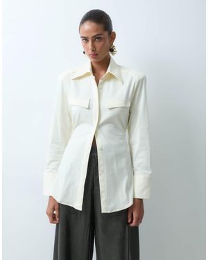 ASOS Getailleerd Met Oversized Schoudervullingen - Wit