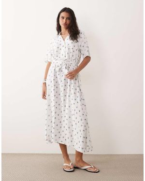 Jdy Vestito Midi Allacciato - Bianco