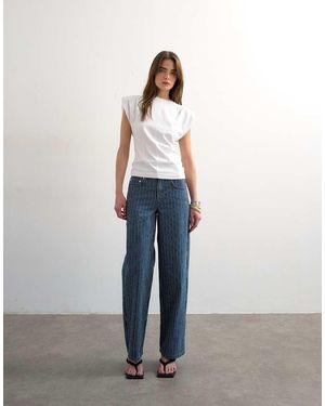 TOPSHOP Vaqueros Azules A De Talle Bajo Y Corte Holgado Con Detalle Regulable De