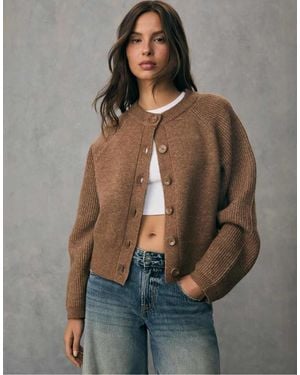 Stradivarius Gebreid Vest Met Knopen - Bruin