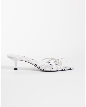 Mango Bow Detail Heeled Sandals - White
