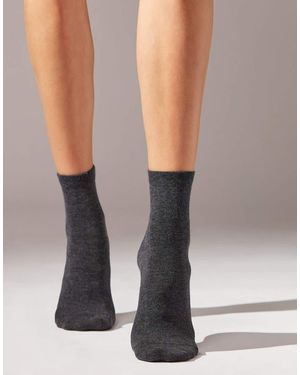 Calzedonia Trim Detail Short Socks - Grey