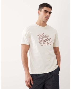 GANT Chain Stitch Embroideried Lobster T-shirt - White