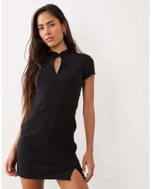 ASOS Mandarin Collar Mini Dress - Black