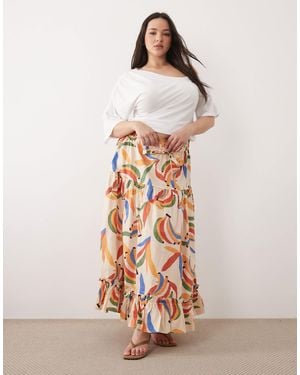 Never Fully Dressed Cotton Tiered Maxi Skirt - Multicolor