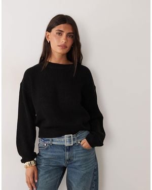 New Look Pull à surpiqûres - Noir