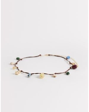 ASOS Rope Belt With Shells & Resin Beads - Natural