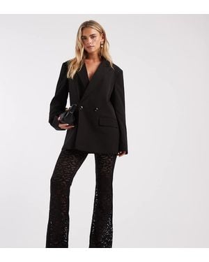 Only Petite Lace Flared Trousers - Black