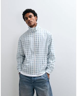 ASOS Boxy Oversized Zip Through Funnel Neck Jacket - Blue