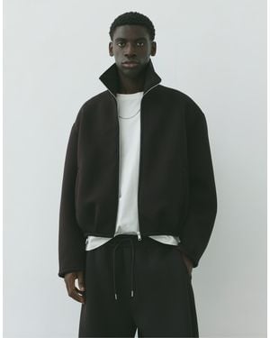 Pull&Bear Veste zippée effet néoprène - Gris