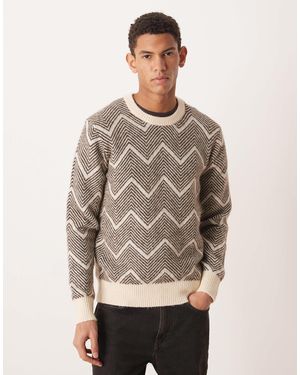 SELECTED Textured Knit Sweater - Gray