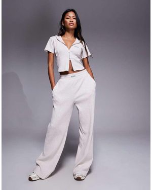 ASOS Weekend Collective Waffle Wide Leg jogger - Purple