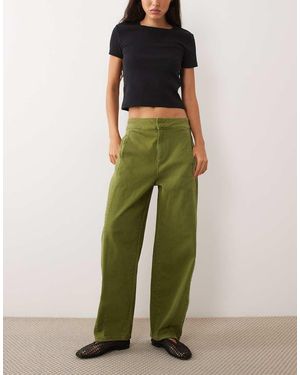 Vila Barrel Leg Jean - Green