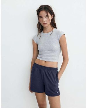 Pull&Bear Sports Shorts With Side Stripes - Blue